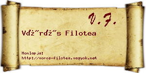 Vörös Filotea névjegykártya