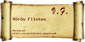 Vörös Filotea névjegykártya
